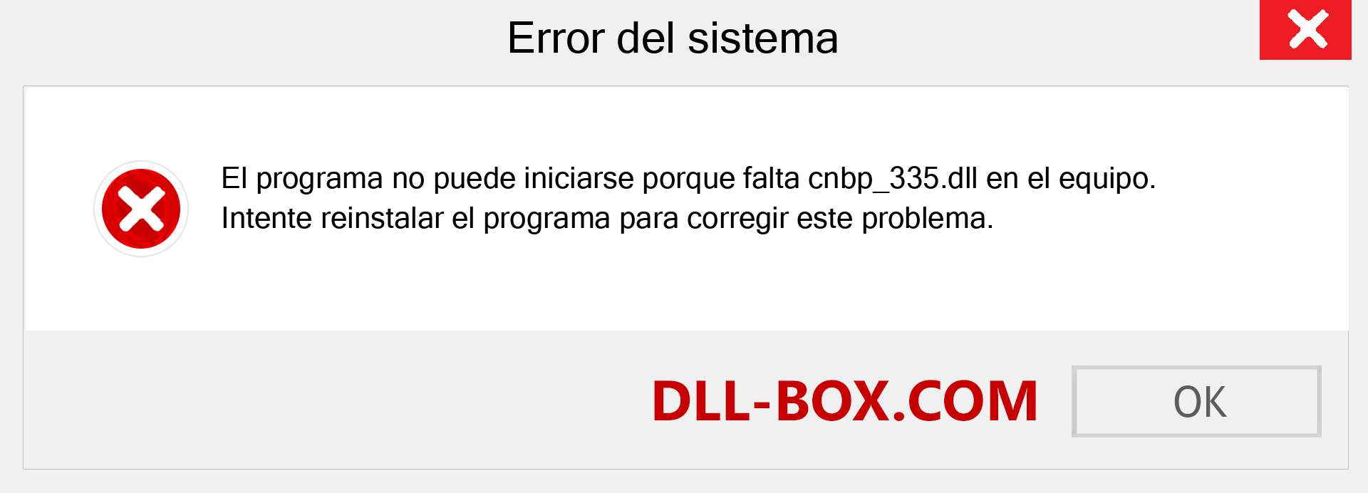 ¿Falta el archivo cnbp_335.dll ?. Descargar para Windows 7, 8, 10 - Corregir cnbp_335 dll Missing Error en Windows, fotos, imágenes