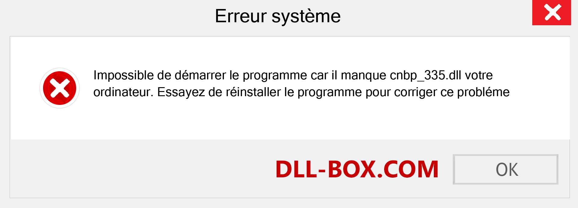 Le fichier cnbp_335.dll est manquant ?. Télécharger pour Windows 7, 8, 10 - Correction de l'erreur manquante cnbp_335 dll sur Windows, photos, images